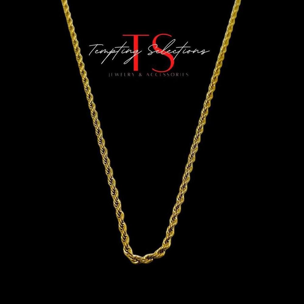 Thin Gold Rope 1mm Stainless 35a0